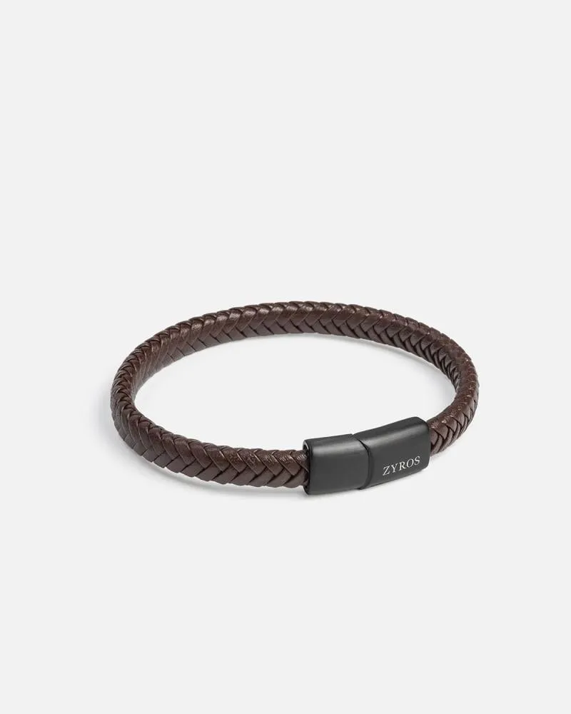 توفير اسوارة رجالية من الجلد المجدول بلون بني من زايروس خلال ساعه أو ربما أقل مناسب جداً لتقديمة كهديه