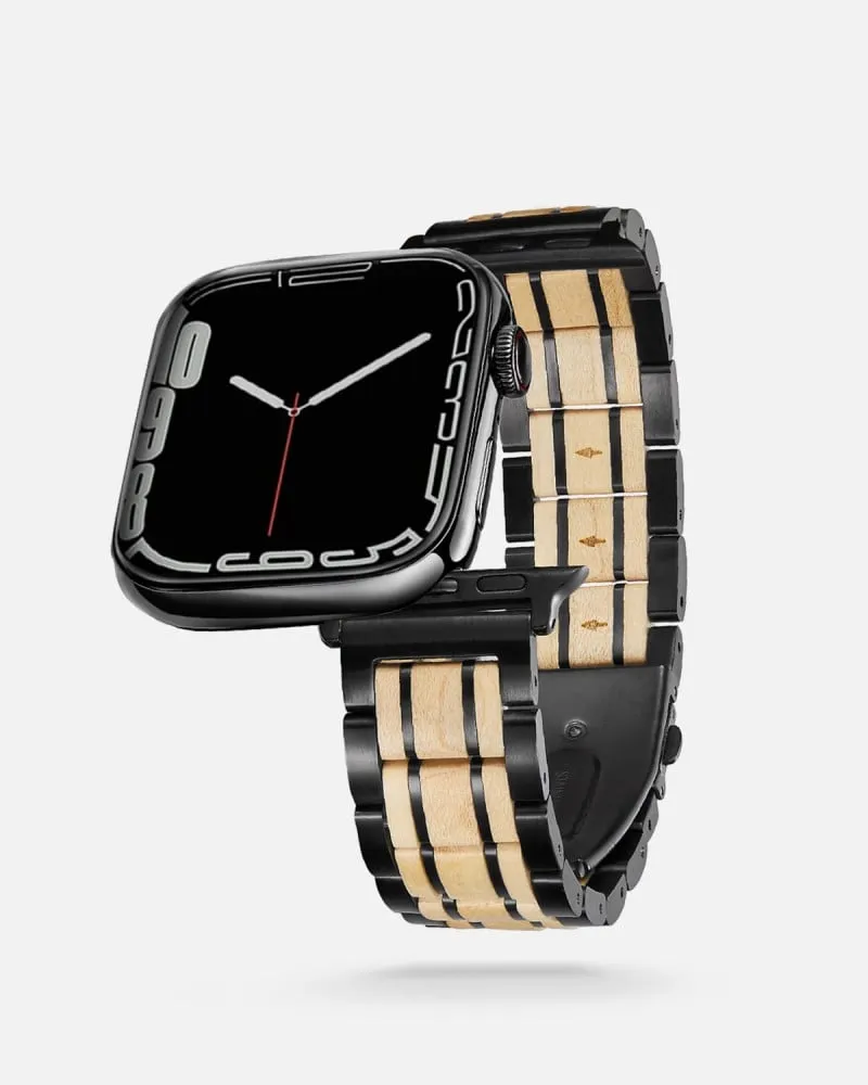 توفير سير ساعة آبل بتداخل الخشب مع المعدن من زايروس خلال ساعه أو ربما أقل مناسب جداً لتقديمة كهديه (بدون تنسيق)