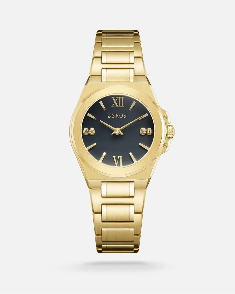 توفير ساعة بريق النسائية بلون ذهبي من زايروس خلال ساعه أو ربما أقل مناسب جداً لتقديمة كهديه (بدون تنسيق)