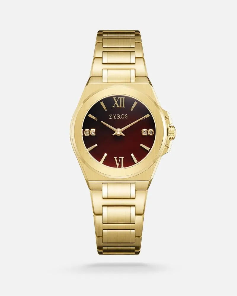 توفير ساعة بريق النسائية بلون ذهبي من زايروس خلال ساعه أو ربما أقل مناسب جداً لتقديمة كهديه (بدون تنسيق)