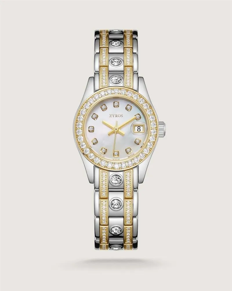 توفير ساعة زمرد النسائية باللون الذهبي والفضي من زايروس خلال ساعه أو ربما أقل مناسب جداً لتقديمة كهديه (بدون تنسيق)