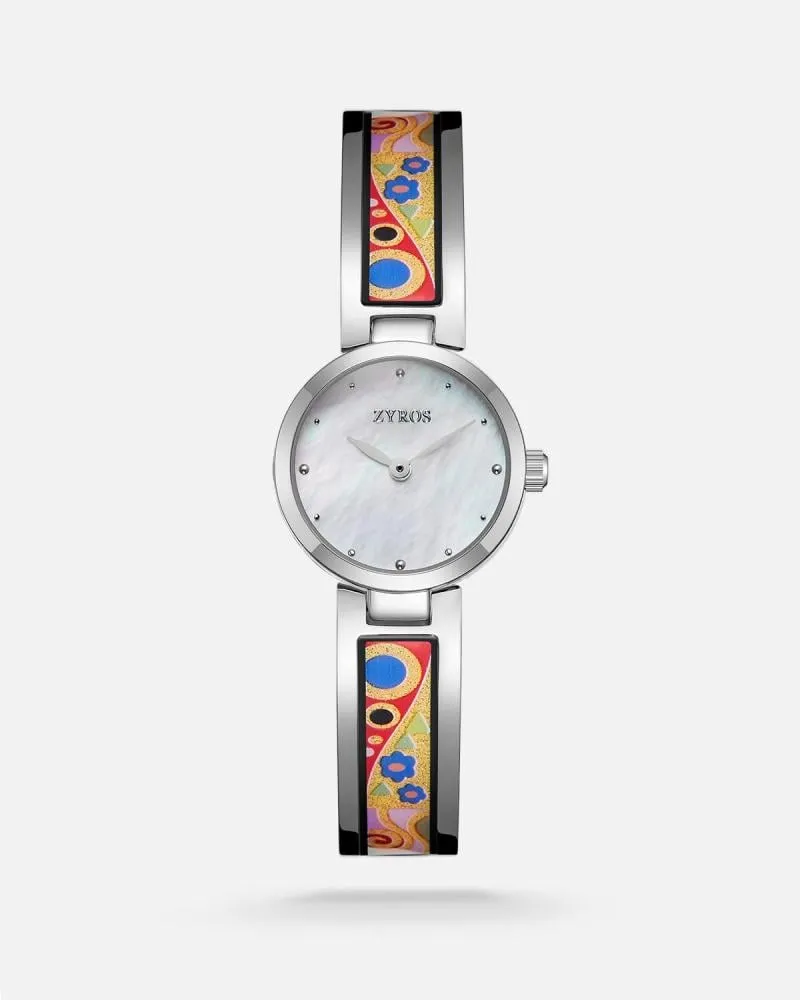 توفير ساعة آرت ميوز النسائية بلون فضي وميناء صدفي من زايروس خلال ساعه أو ربما أقل مناسب جداً لتقديمة كهديه