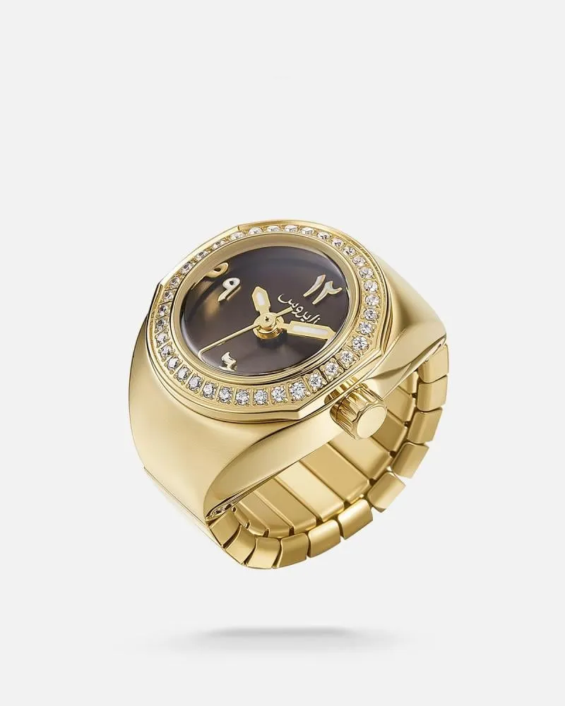 توفير ساعة الخاتم النسائية بتصميم ملفت بلون ذهبي من زايروس خلال ساعه أو ربما أقل مناسب جداً لتقديمة كهديه (بدون تنسيق)