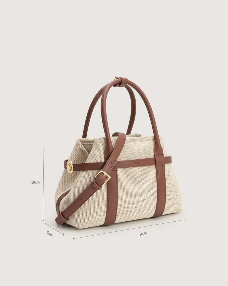 توفير شنطة أرجوان النسائية عملية بلون بني وبيج من زايروس خلال ساعه أو ربما أقل مناسب جداً لتقديمة كهديه (بدون تنسيق)