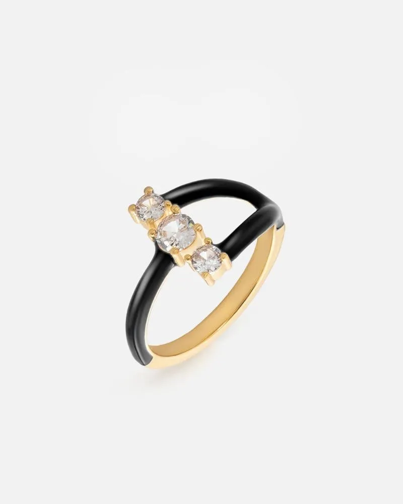 توفير خاتم نسائي أنيق بلون ذهبي و أسود من زايروس خلال ساعه أو ربما أقل مناسب جداً لتقديمة كهديه (بدون تنسيق)