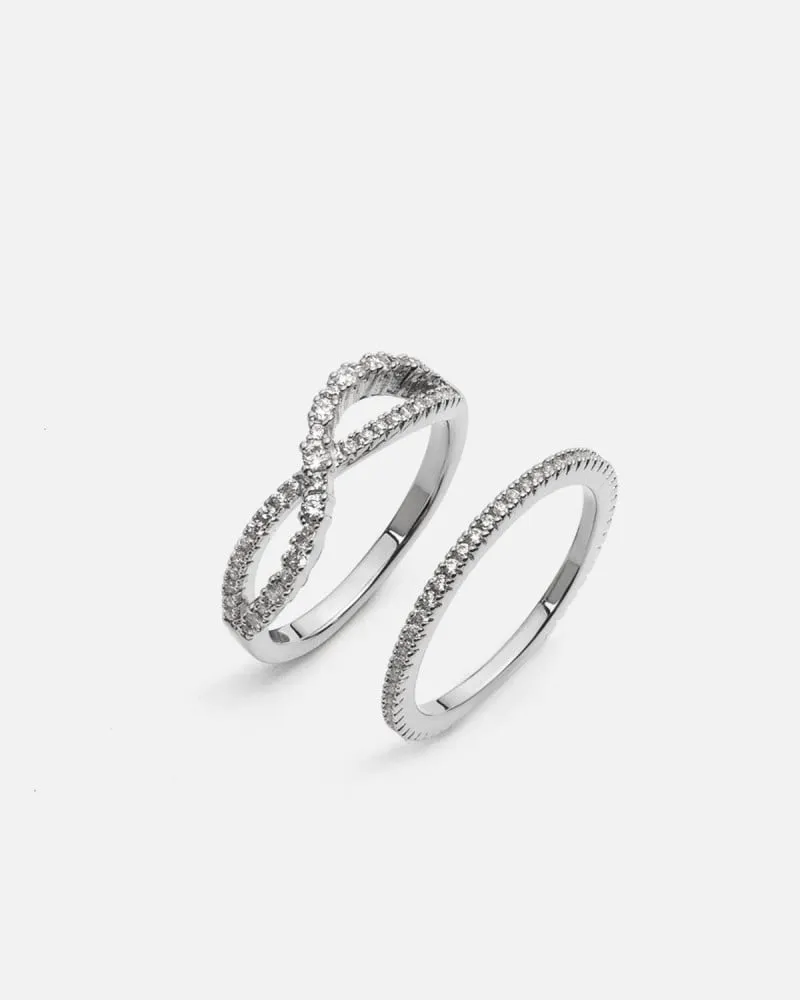 توفير خاتمين نسائيه بتصميم متفرد بلون فضي من زايروس خلال ساعه أو ربما أقل مناسب جداً لتقديمة كهديه (بدون تنسيق)