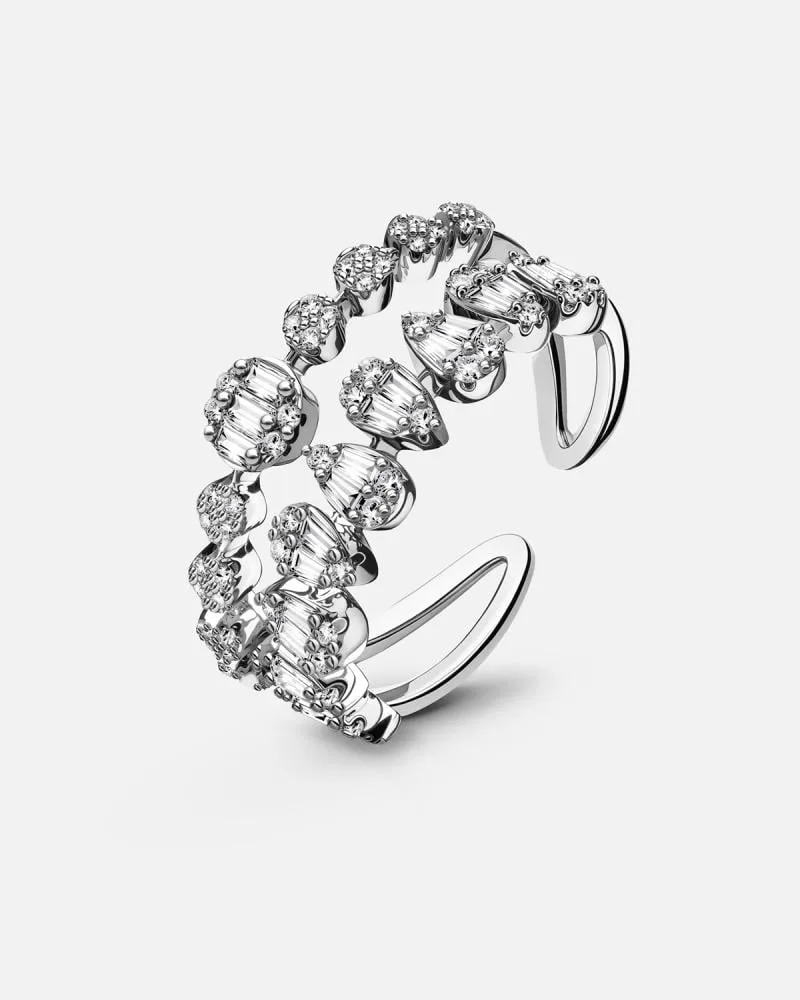 توفير خاتم نسائي بتصميم أنيق بلون فضي من زايروس خلال ساعه أو ربما أقل مناسب جداً لتقديمة كهديه (بدون تنسيق)