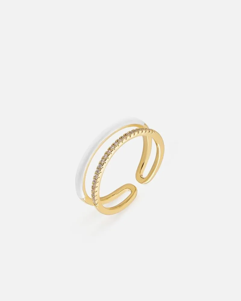 توفير خاتم نسائي فاخر بلون ذهبي وأبيض من زايروس خلال ساعه أو ربما أقل مناسب جداً لتقديمة كهديه (بدون تنسيق)