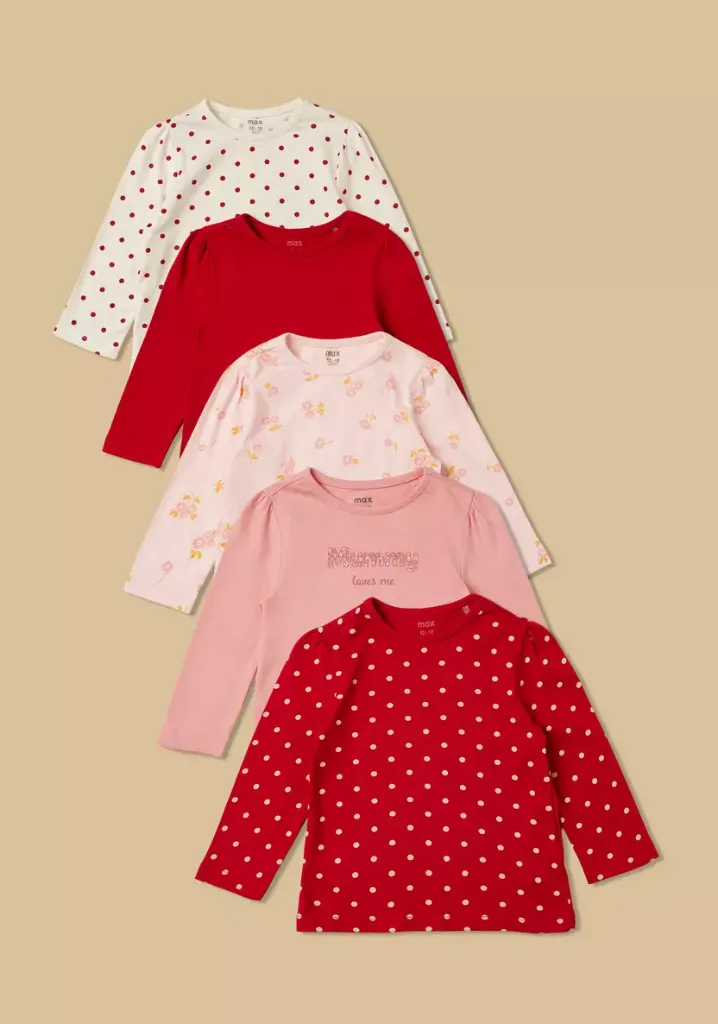 توفير ملابس طقم من 5 - تيشيرت قطن بطبعات ( من ماكس ) خلال ساعه أو ربما أقل مناسب جداً لتقديمة كهديه