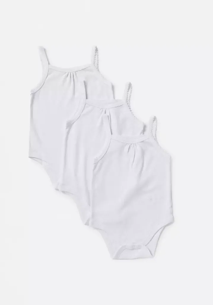 توفير ملابس بودي سوت سادة بأحزمة رفيعة - طقم من 3  قطع ( من ماكس ) خلال ساعه أو ربما أقل مناسب جداً لتقديمة كهديه