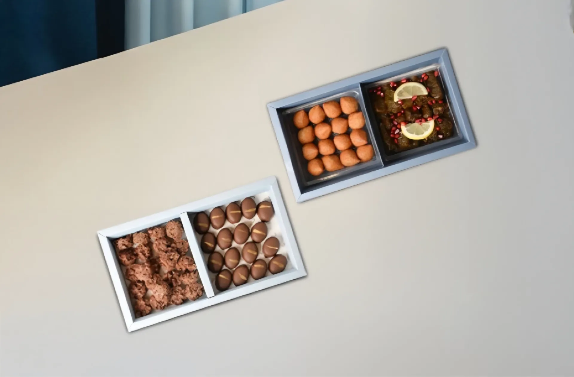 خدمة توفير باكج حالي و مالح صغير كبة و ورق عنب ( من تاوة ) خلال ساعه أو ربما أقل مناسب جداً لتقديمة كهديه